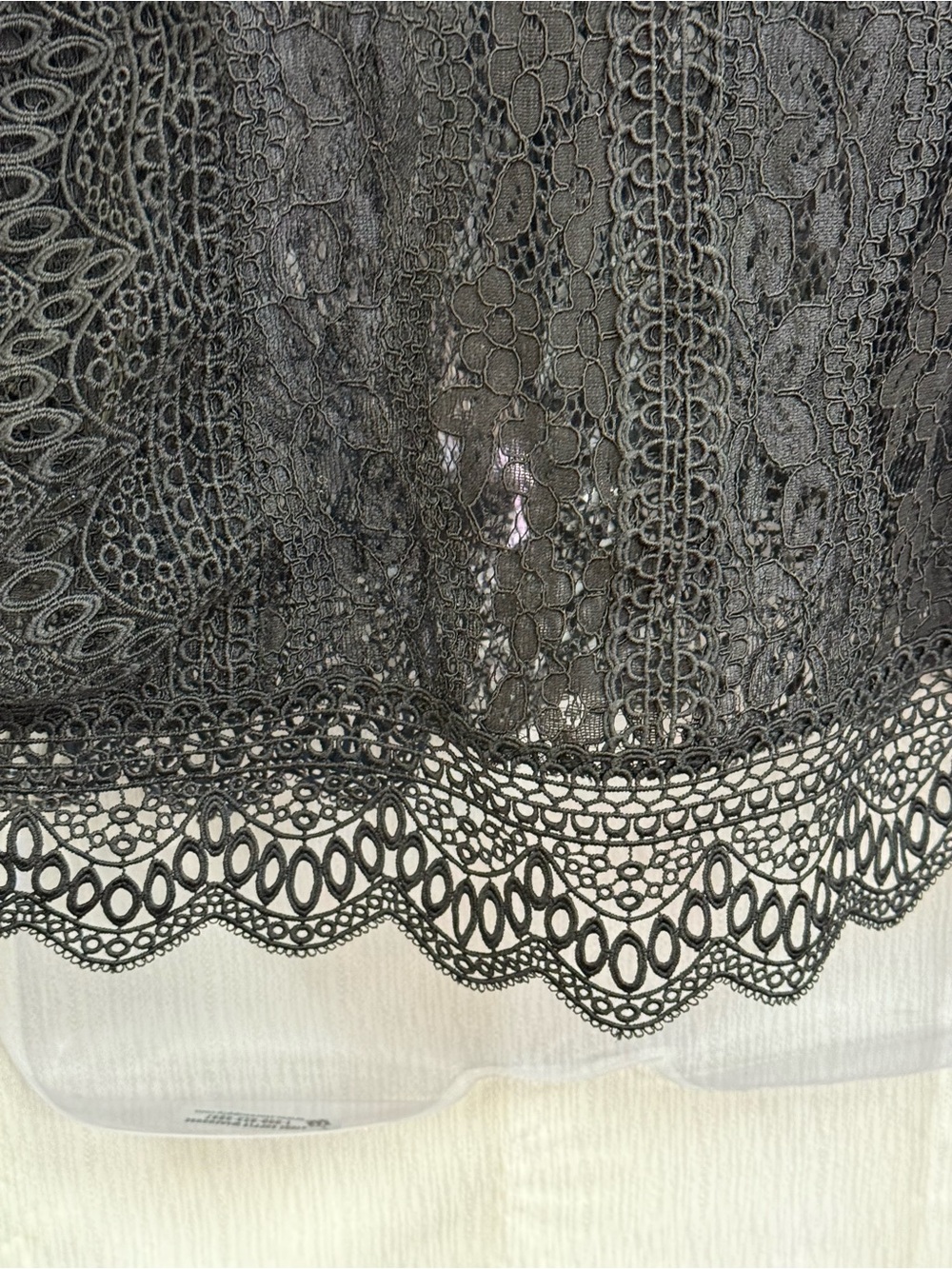Zara Black Lace Camisole with Scalloped Trim - Picture 4 of 12